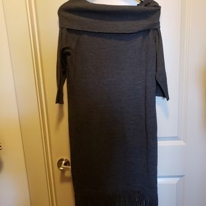 Charcoal gray sweater dress